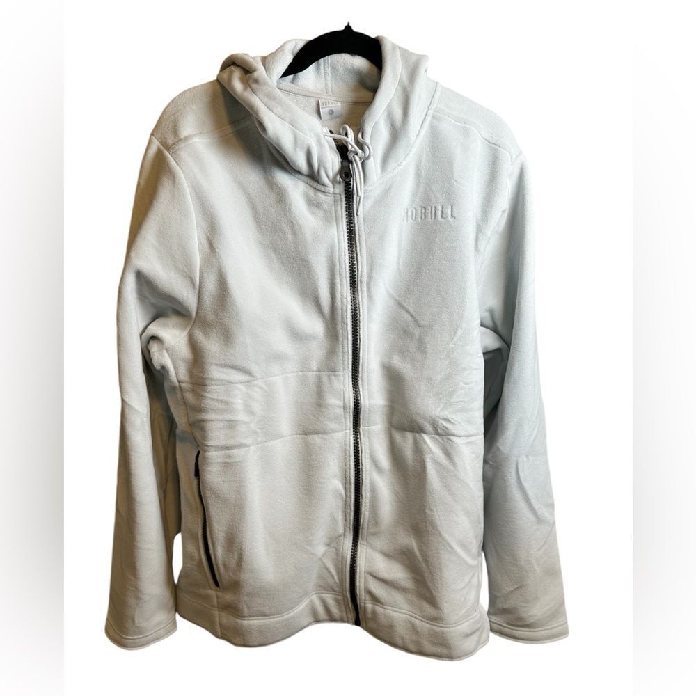 NWT NOBULL Women’s Pale Blue Performance Fleece Full Zip Hoodie - Size L - Picture 3 of 8
